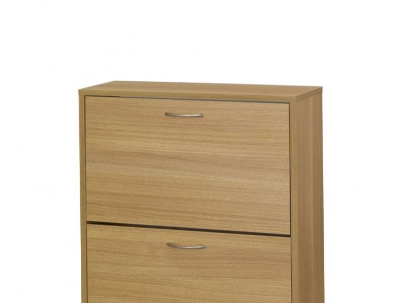 LPD Nova 2 Drawer Shoe Cabinet In An Oak Finish