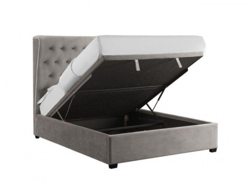 LPD Belgravia 4ft6 Double Grey Fabric Ottoman Bed Frame