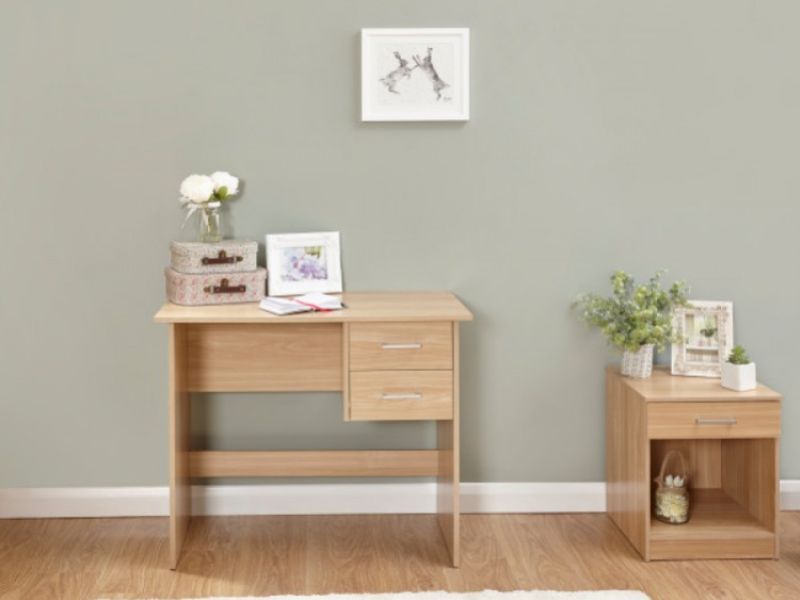 GFW Panama 2 Drawer Desk in Oak Finish