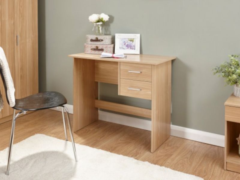 GFW Panama 2 Drawer Desk in Oak Finish