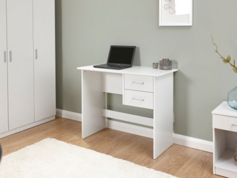 GFW Panama 2 Drawer Desk in White