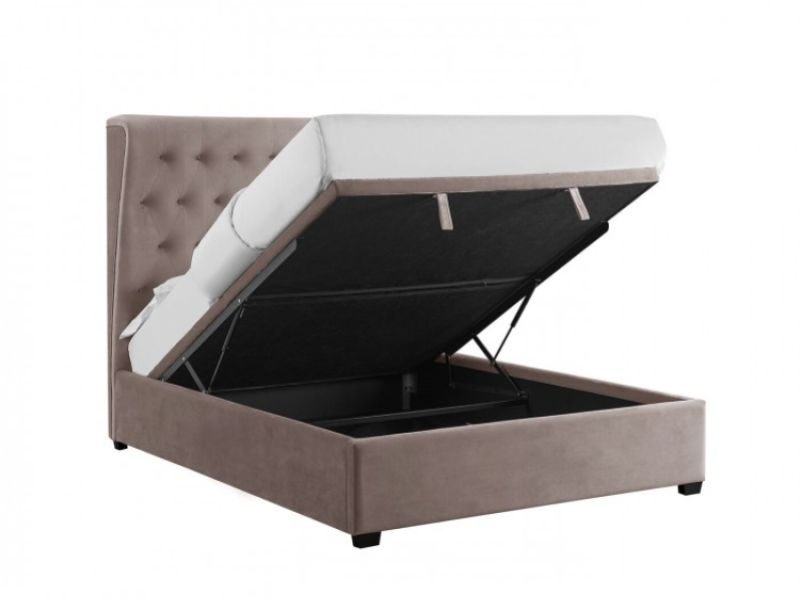 LPD Belgravia 4ft6 Double Cappuccino Fabric Ottoman Bed Frame