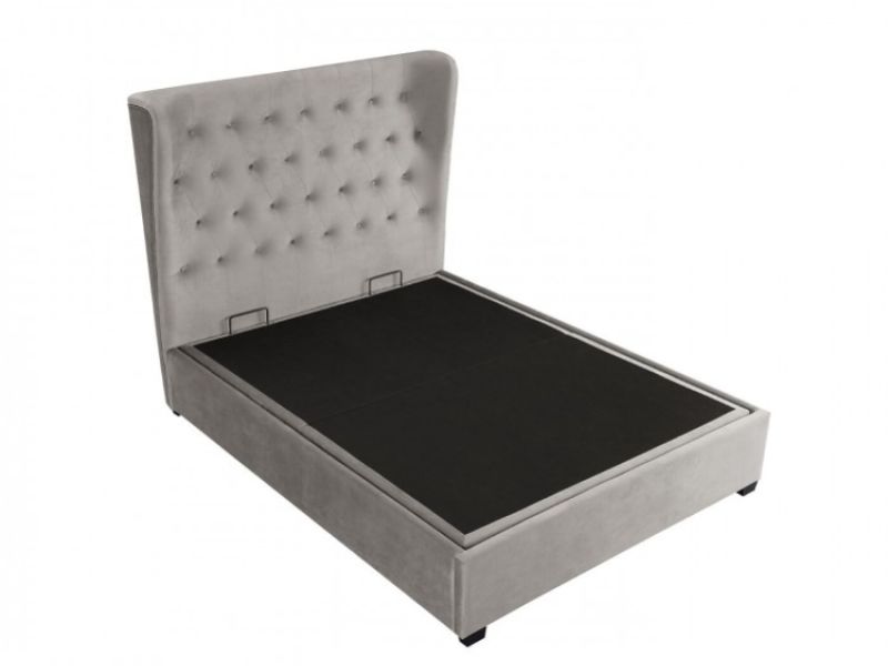 LPD Belgravia 4ft6 Double Grey Fabric Ottoman Bed Frame