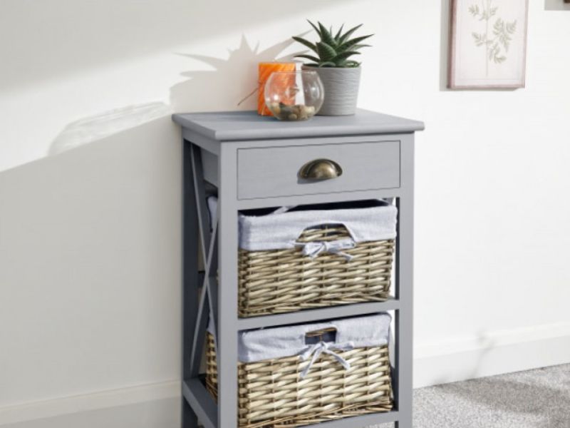 GFW Padstow 1 Plus 2 Drawer Chest in Grey