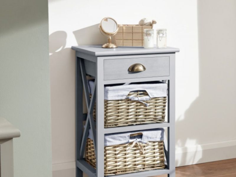 GFW Padstow 1 Plus 2 Drawer Chest in Grey