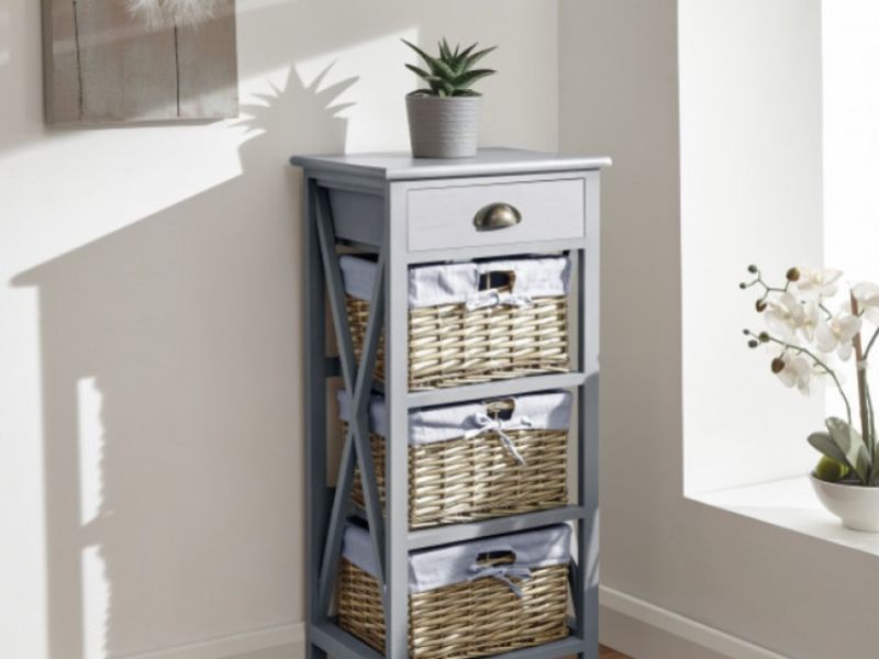 GFW Padstow 1 Plus 3 Drawer Chest in Grey