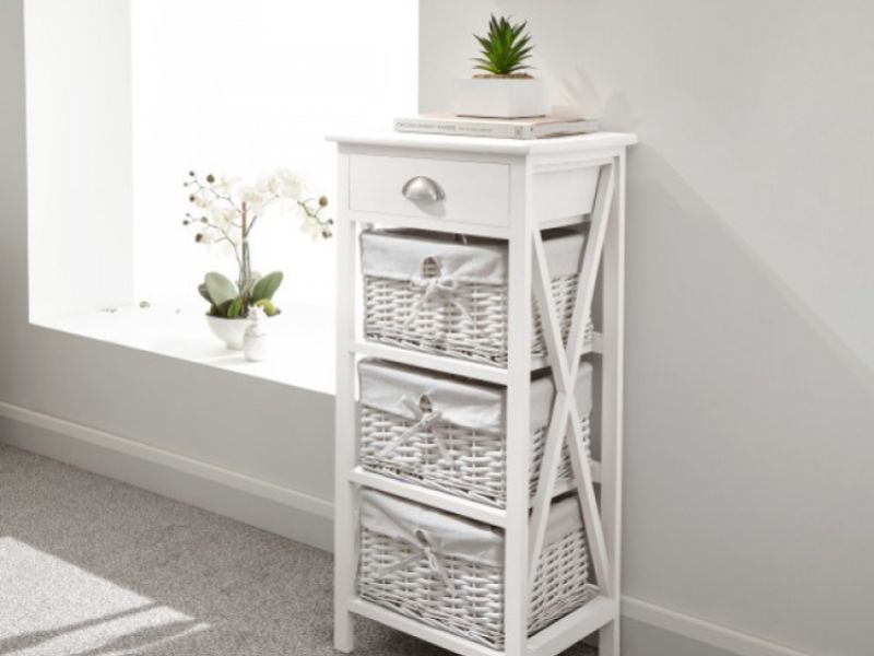 GFW Padstow 1 Plus 3 Drawer Chest in White