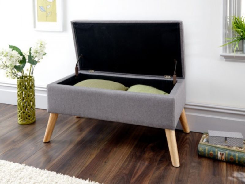 GFW Alexandra Storage Ottoman Large in Grey