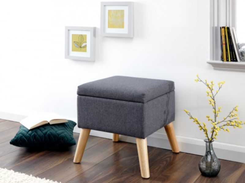 GFW Alexandra Storage Ottoman Small in Charcoal