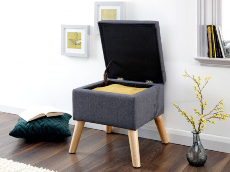 GFW Alexandra Storage Ottoman Small in Charcoal