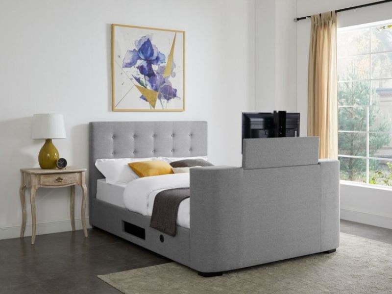 LPD Mayfair 5ft Kingsize Grey Fabric TV Bed