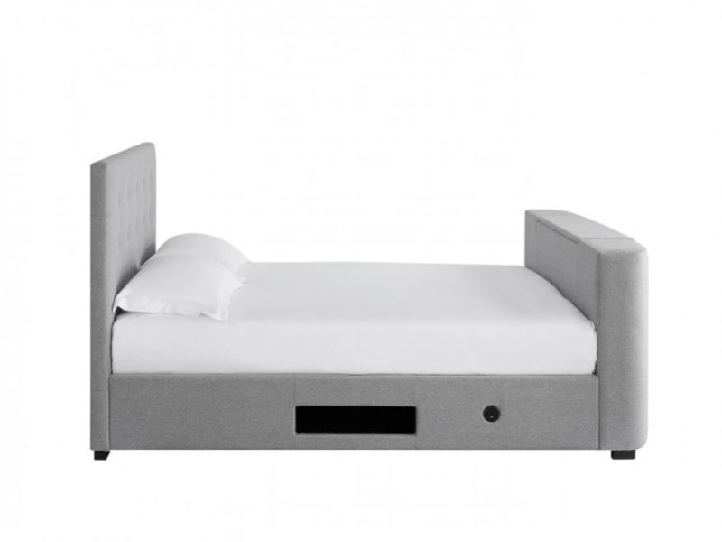 LPD Mayfair 4ft6 Double Grey Fabric TV Bed