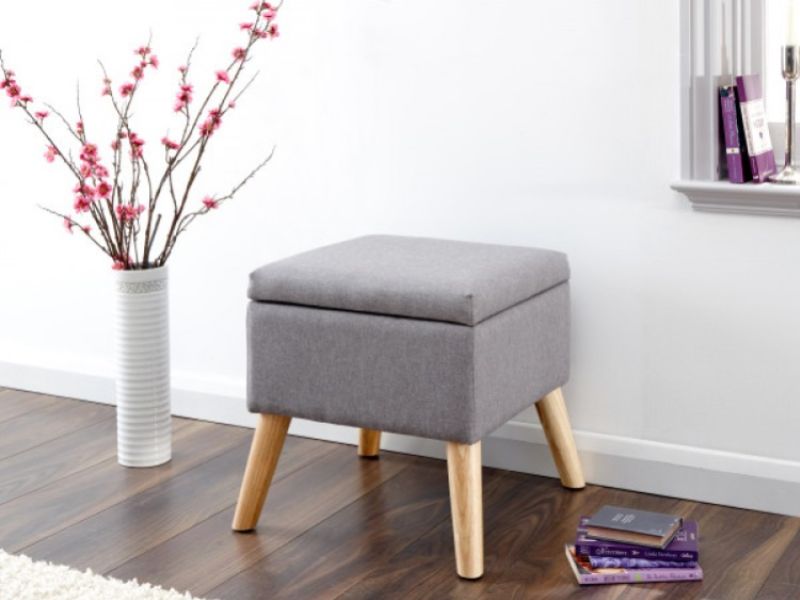 GFW Alexandra Storage Ottoman Small in Grey