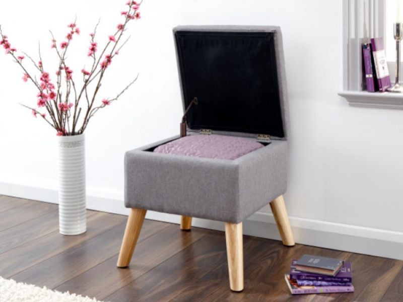 GFW Alexandra Storage Ottoman Small in Grey