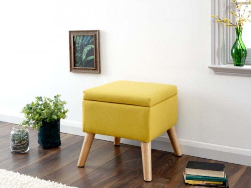 GFW Alexandra Storage Ottoman Small in Mustard