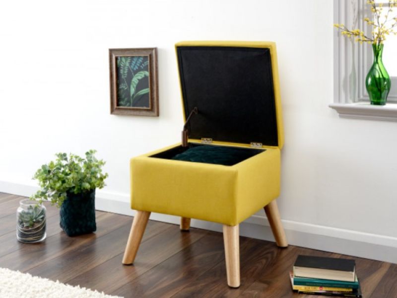 GFW Alexandra Storage Ottoman Small in Mustard