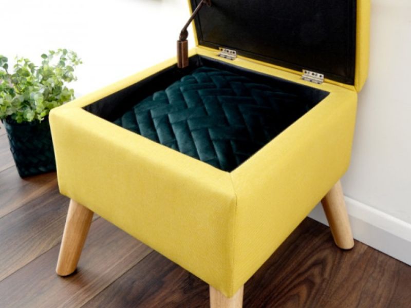 GFW Alexandra Storage Ottoman Small in Mustard