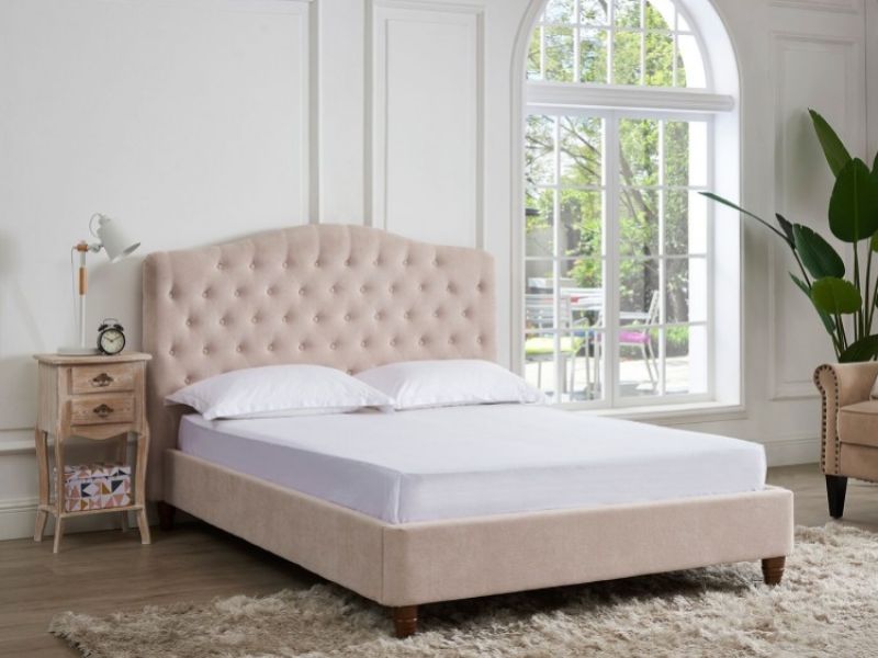 LPD Sorrento 4ft6 Double Pink Fabric Bed Frame