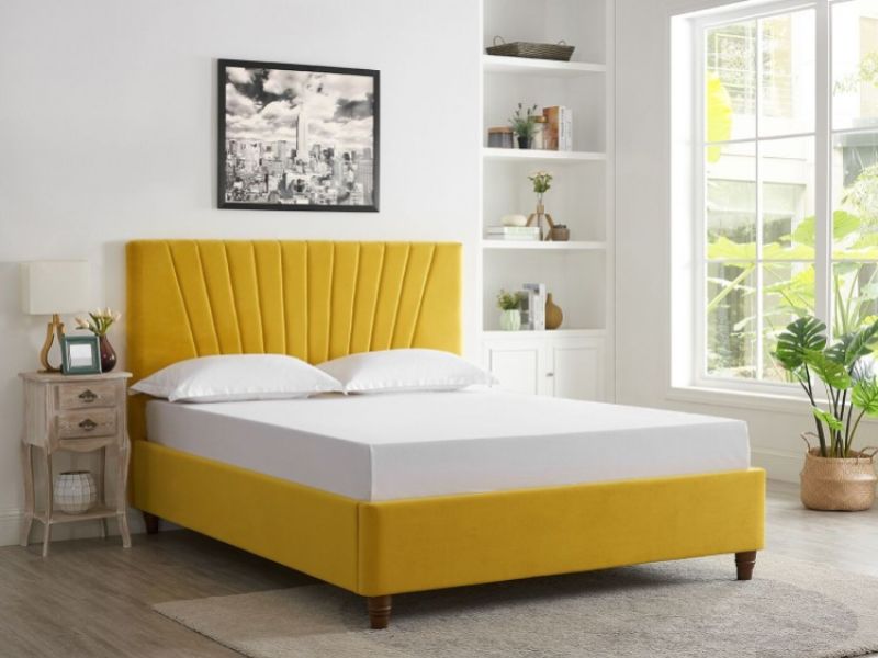 LPD Lexie 5ft Kingsize Mustard Fabric Bed Frame