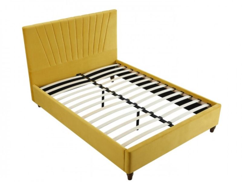 LPD Lexie 4ft6 Double Mustard Fabric Bed Frame