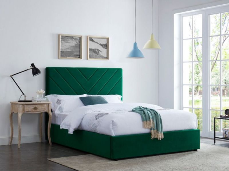 LPD Islington 4ft6 Double Green Fabric Bed Frame