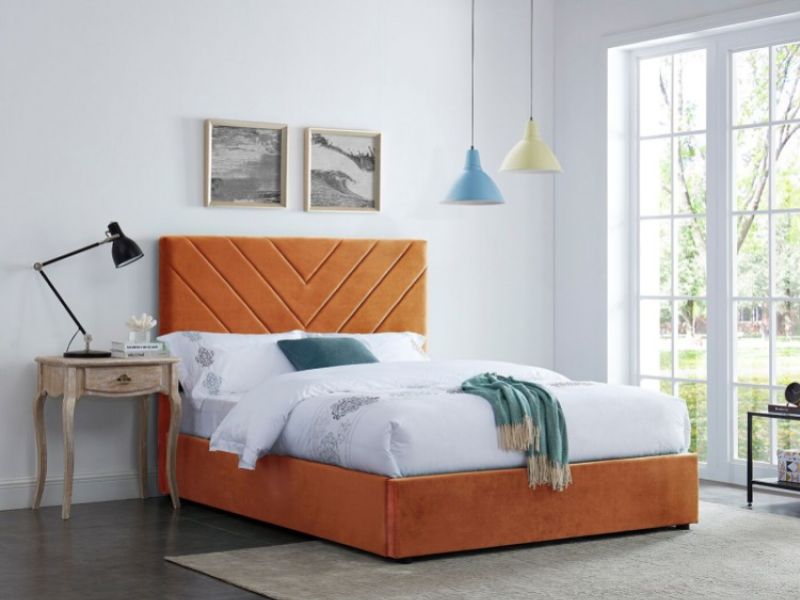 LPD Islington 4ft6 Double Orange Fabric Bed Frame