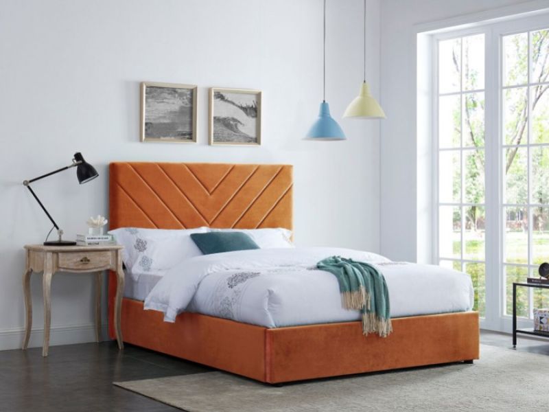 LPD Islington 5ft Kingsize Orange Fabric Bed Frame