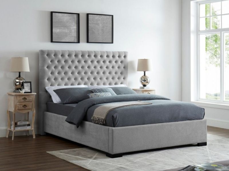LPD Cavendish 5ft Kingsize Silver Grey Fabric Bed Frame