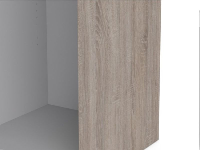 FTG Verona Truffle Oak Finish Sliding Door Wardrobe (180cm 5 x Shelf)