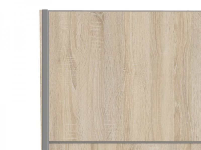 FTG Verona Oak Finish Sliding Door Wardrobe (180cm 2 x Shelf)
