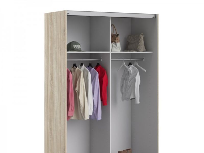 FTG Verona Oak Finish Sliding Door Wardrobe (120cm 2 x Shelf)