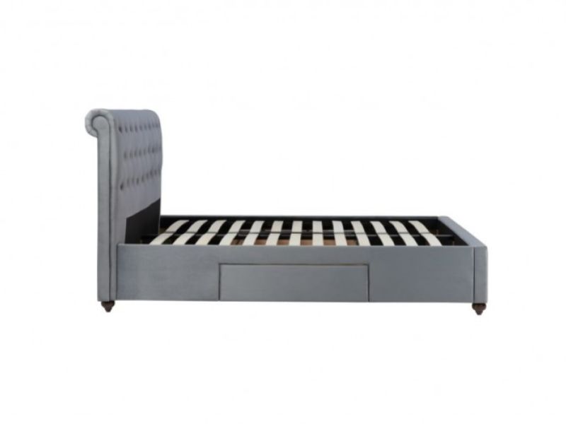 Birlea Marlow 4ft6 Double Grey Fabric Bed Frame with 2 Drawers