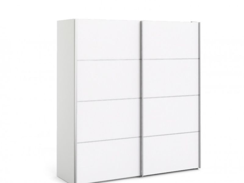 FTG Verona White Sliding Door Wardrobe (180cm 5 x Shelf)