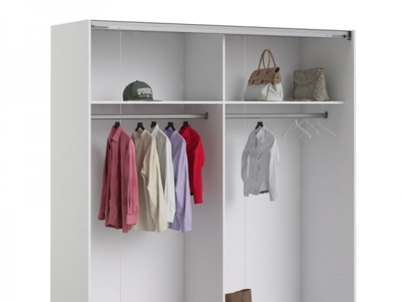 FTG Verona White Sliding Door Wardrobe (180cm 2 x Shelf)