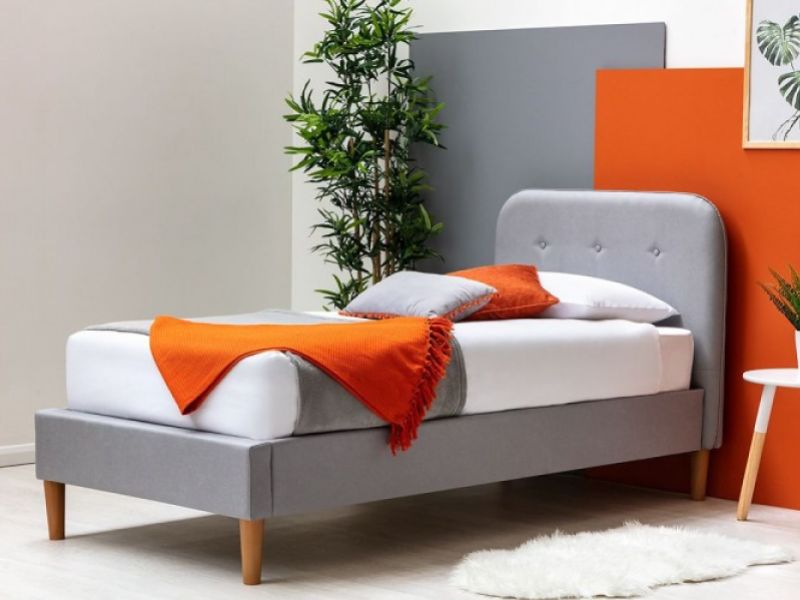 Sleep Design Bisham 3ft Single Grey Fabric Bed Frame