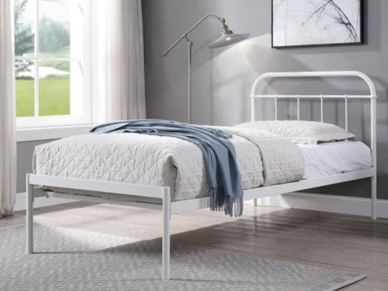 Sleep Design Bourton 3ft Single White Metal Bed Frame