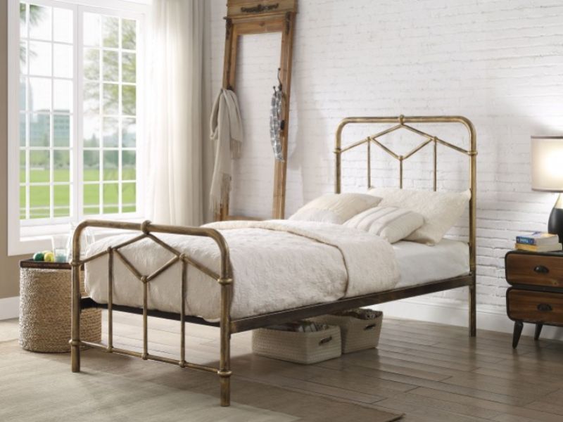 Flintshire Axton 3ft Single Metal Bed Frame In Antique Bronze