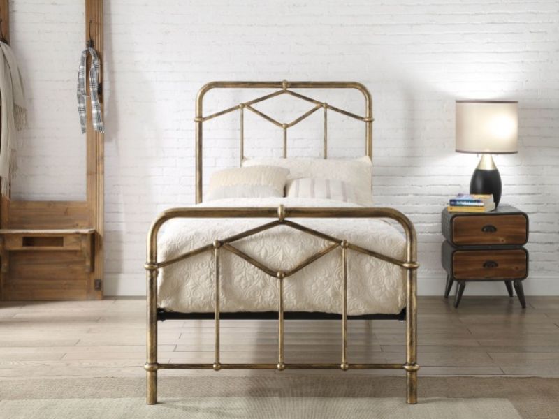 Flintshire Axton 3ft Single Metal Bed Frame In Antique Bronze