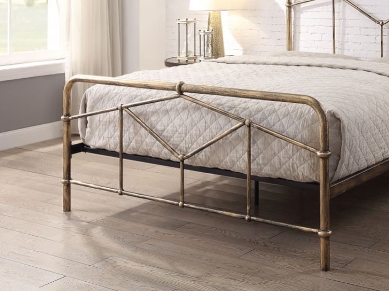 Flintshire Axton 4ft6 Double Metal Bed Frame In Antique Bronze