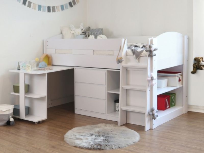 Flintshire Billie White Wooden Midsleeper Bed