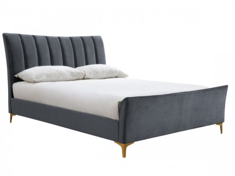 Birlea Clover 5ft Kingsize Grey Velvet Fabric Bed Frame