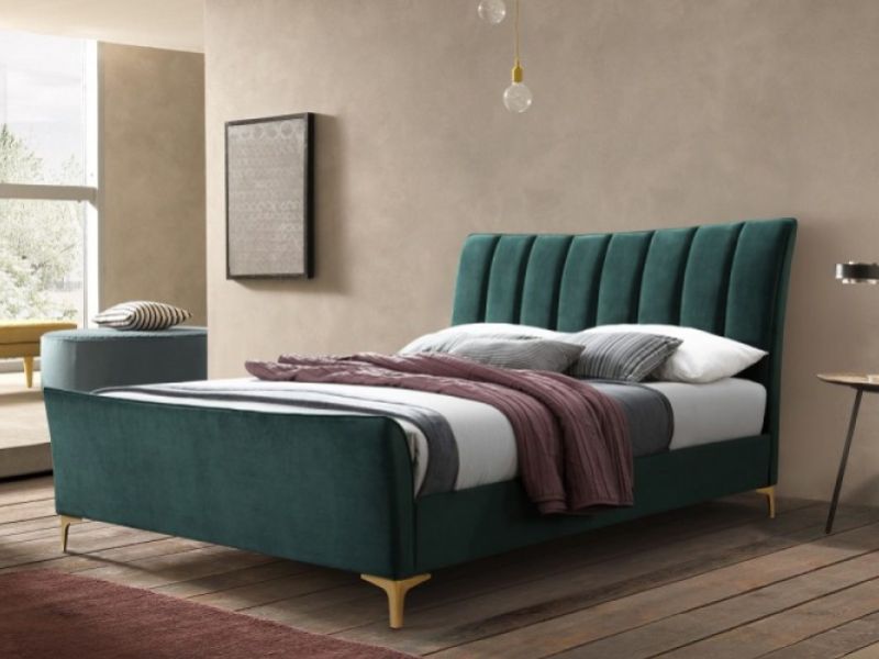 Birlea Clover 5ft Kingsize Green Velvet Fabric Bed Frame