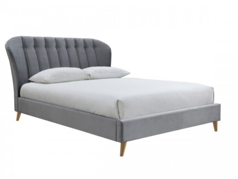 Birlea Elm 5ft Kingsize Grey Velvet Fabric Bed Frame