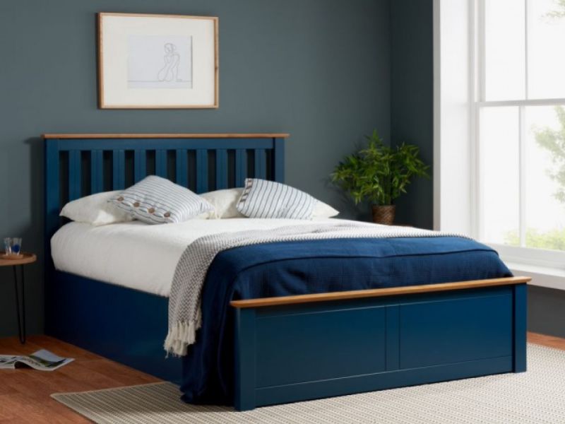 Birlea Phoenix 4ft6 Double Navy Blue Ottoman Lift Wooden Bed Frame