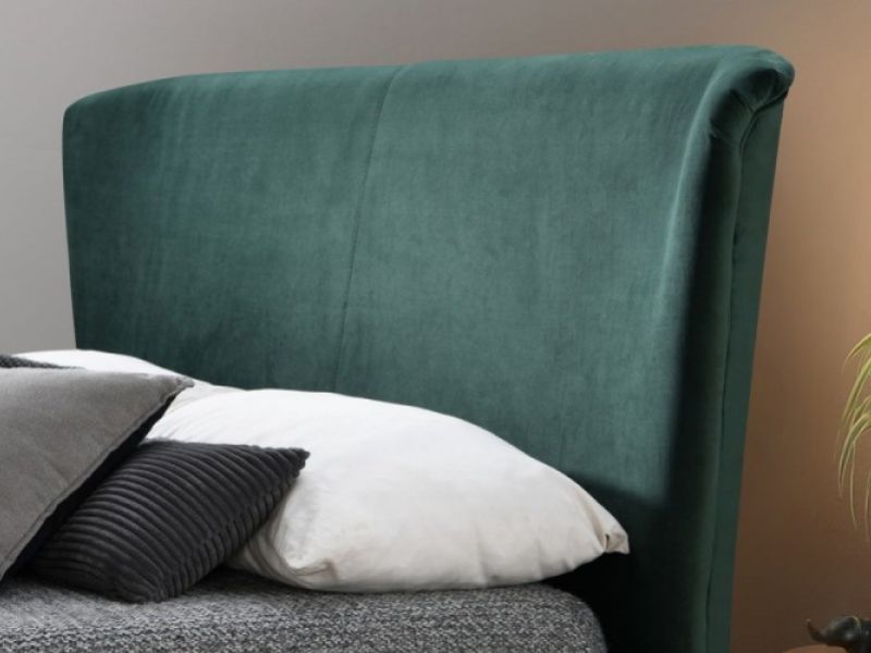 Birlea Rowan 5ft Kingsize Green Velvet Fabric Bed Frame