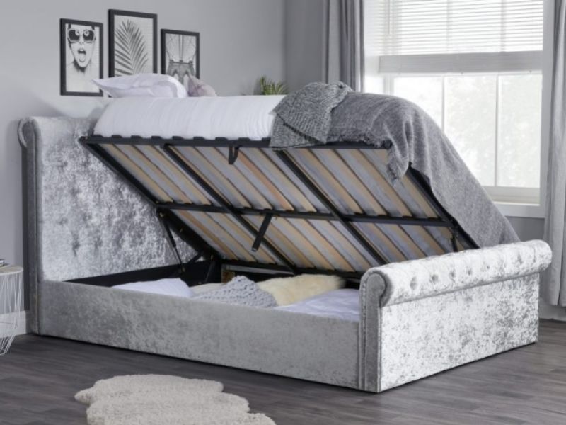 Birlea Sienna 4ft6 Double Steel Crushed Velvet Ottoman Bed Frame