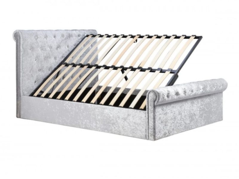 Birlea Sienna 4ft Small Double Steel Crushed Velvet Ottoman Bed Frame