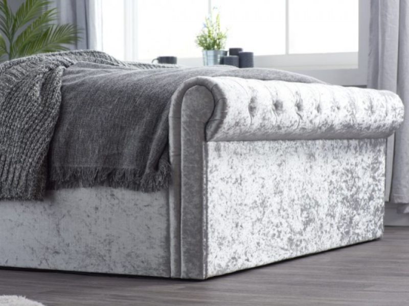 Birlea Sienna 4ft6 Double Steel Crushed Velvet Ottoman Bed Frame