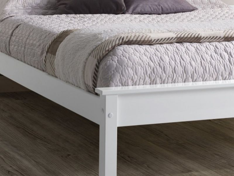 Limelight Taurus 4ft Small Double White Wooden Bed Frame With Low Foot End