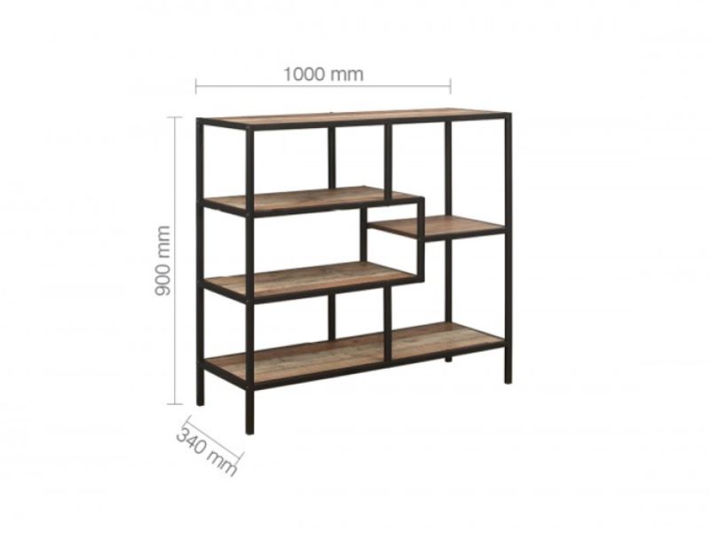 Birlea Urban Rustic Finish Wide Shelving Unit